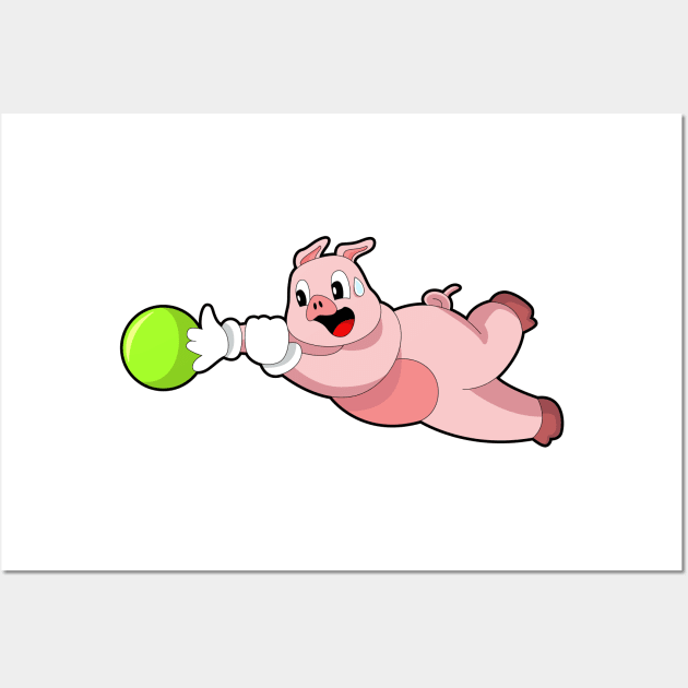 Pig Bowling Bowling ball Wall Art by Markus Schnabel